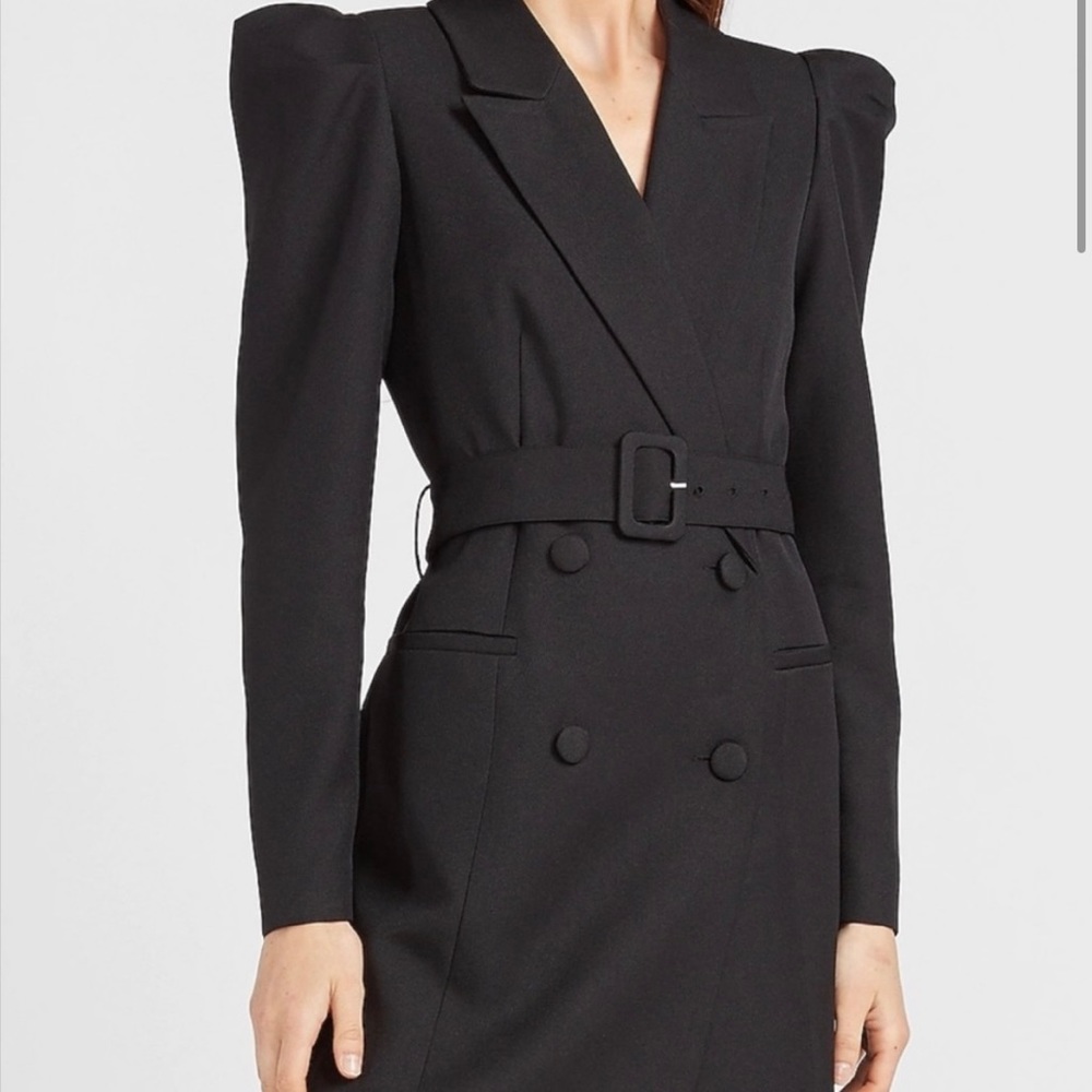 Express Black Double-Breasted Dress